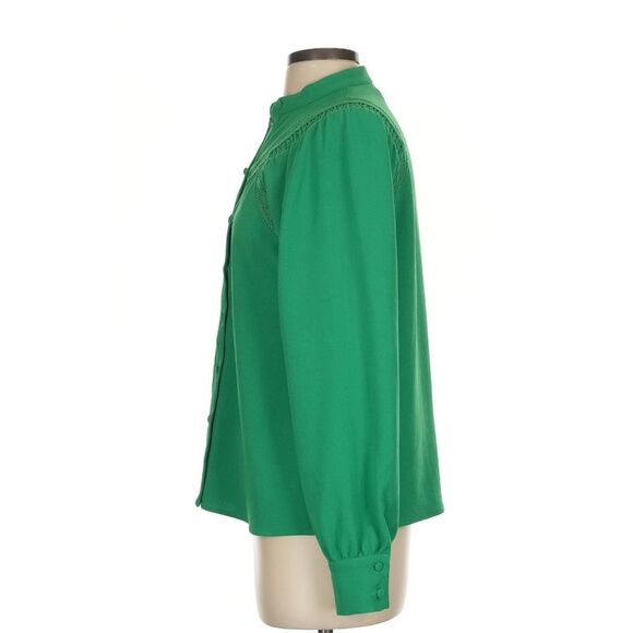 Sezane Fride Blouse Emerald Green Vert Flash French Girl Top Lightweight Size 2 - Picture 6 of 13